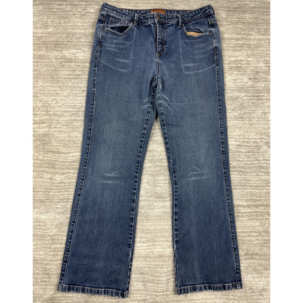 Lee One‎ True Fit Jeans Womens 15/16M Blue Denim Stretch Distressed Hem